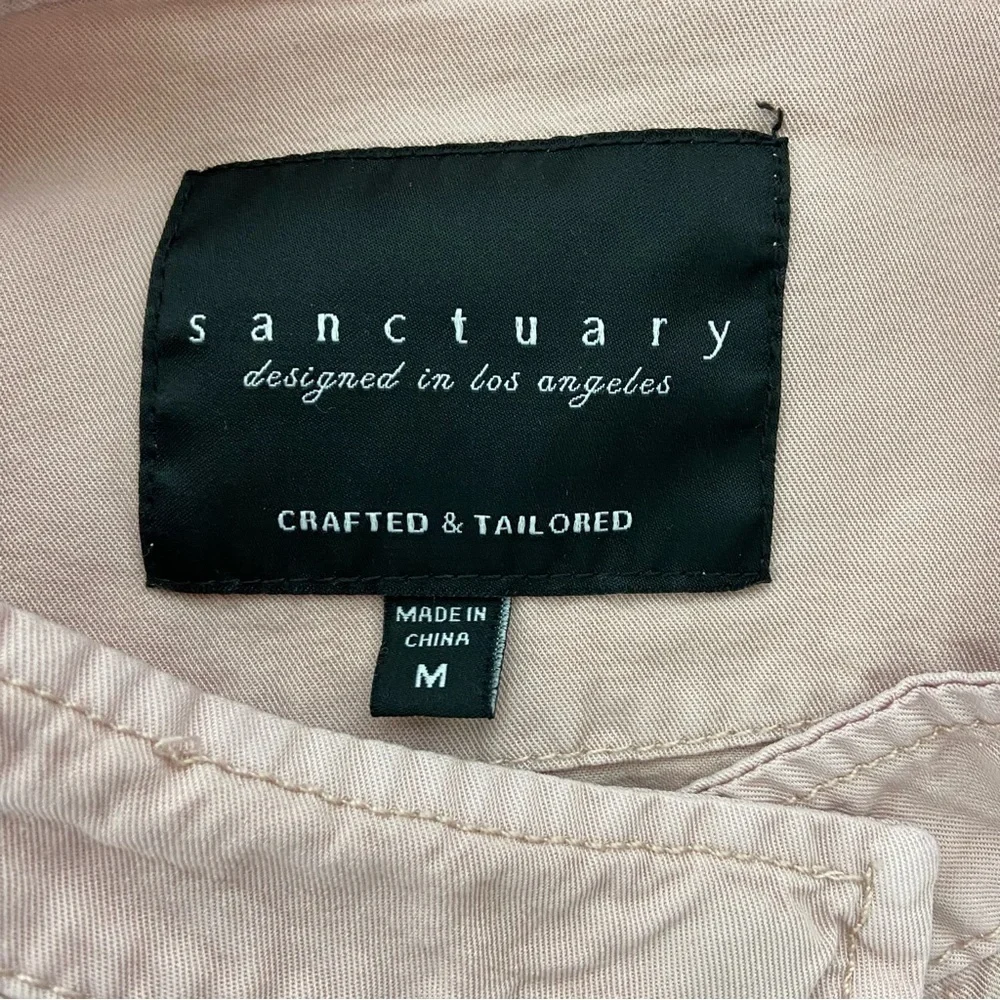 Sanctuary Blush Pink Blouse FLAW Women's Medium Button Front Drawstring Waist - Picture 6 of 10